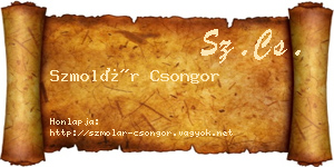 Szmolár Csongor névjegykártya